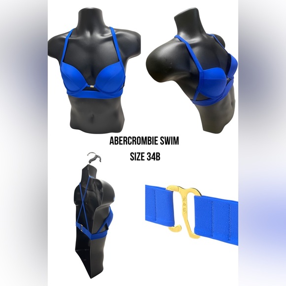 Abercrombie & Fitch Other - EUC Abercrombie & Fitch Vibrant Blue Bikini Top with Gold Detail Size 34B